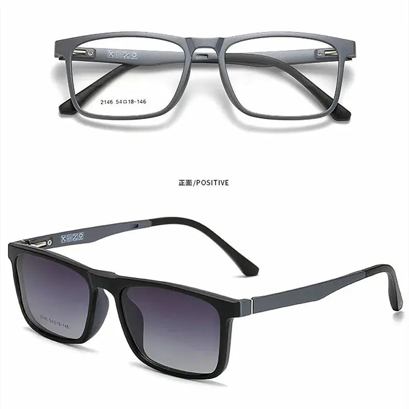 Square Full Rim TR90 Clip-On Prescription Glasses 912146 — view 7 | Rx Spectacle