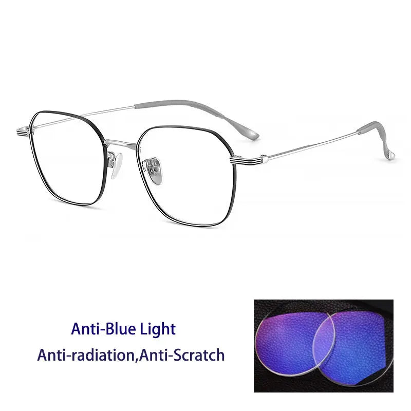 Women's Square Full Rim Titanium Prescription Glasses 214900 — view 7 | Rx Spectacle