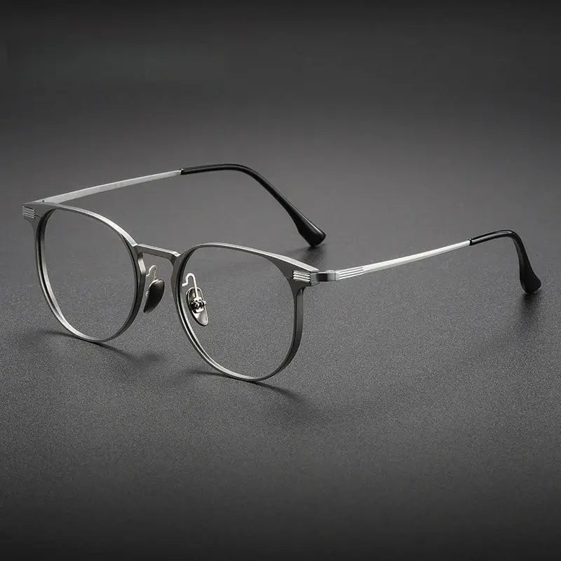 Unisex Round Full Rim Titanium Prescription Glasses 20250 — view 7 | Rx Spectacle