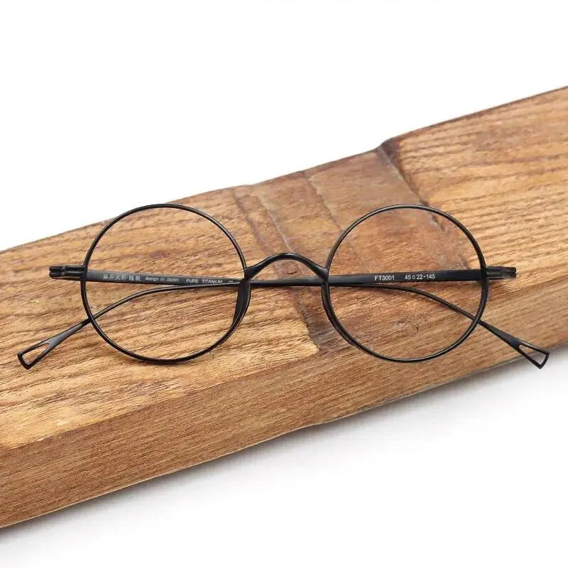 Unisex Round Full Rim Titanium Prescription Glasses Ft3001 — view 2 | Rx Spectacle