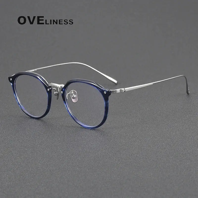 Women's Round Full Rim Titanium Prescription Glasses 34054 — view 5 | Rx Spectacle