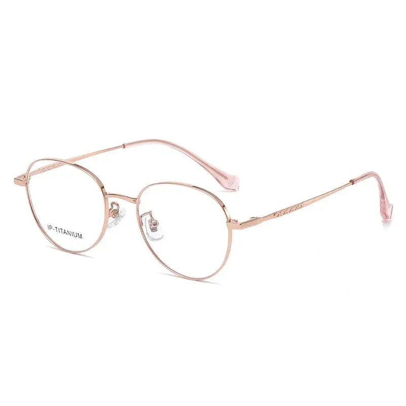 Women's Oval Full Rim Titanium Prescription Glasses 98449 — view 5 | Rx Spectacle