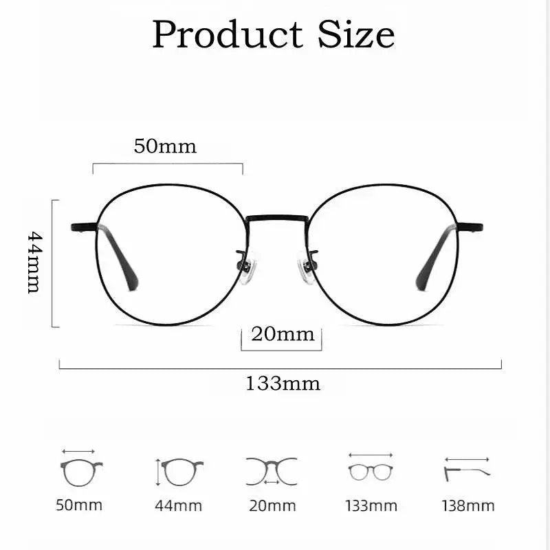 Men's Round Full Rim Titanium Prescription Glasses 9254 — view 3 | Rx Spectacle