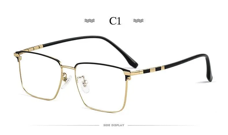 Men's Square Full Rim Titanium Prescription Glasses T8631t — view 11 | Rx Spectacle
