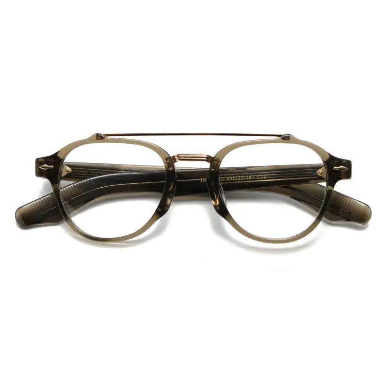 Unisex Oval Full Rim Acetate Double Bridge Prescription Glasses 63468 — view 4 | Rx Spectacle