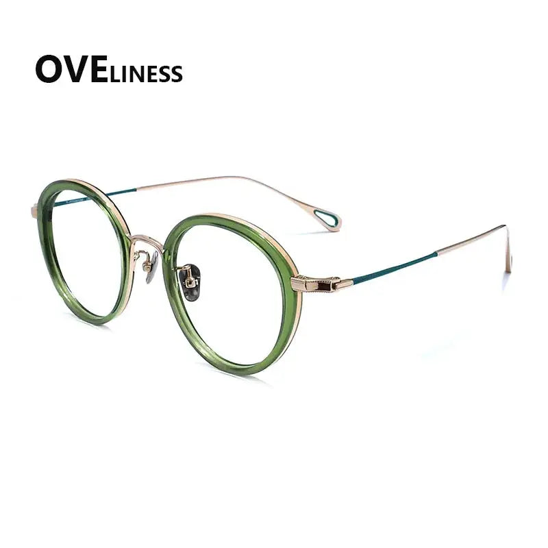 Women's Oval Full Rim Titanium Prescription Glasses 922159 — view 6 | Rx Spectacle