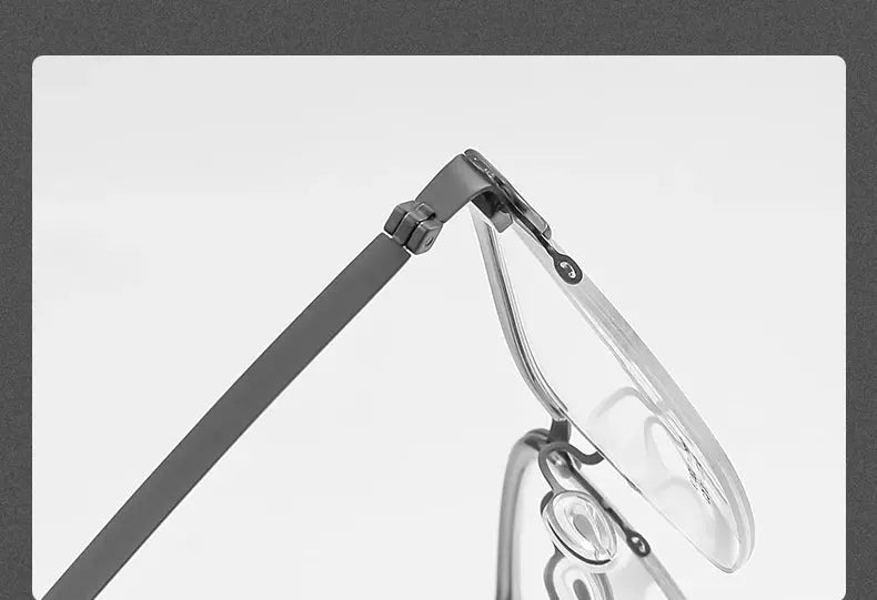 Unisex Square Semi-Rimless Titanium Prescription Glasses 2609 — view 12 | Rx Spectacle