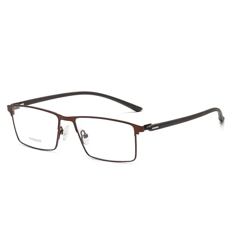 Unisex Square Full Rim Titanium Prescription Glasses P8837 — view 5 | Rx Spectacle