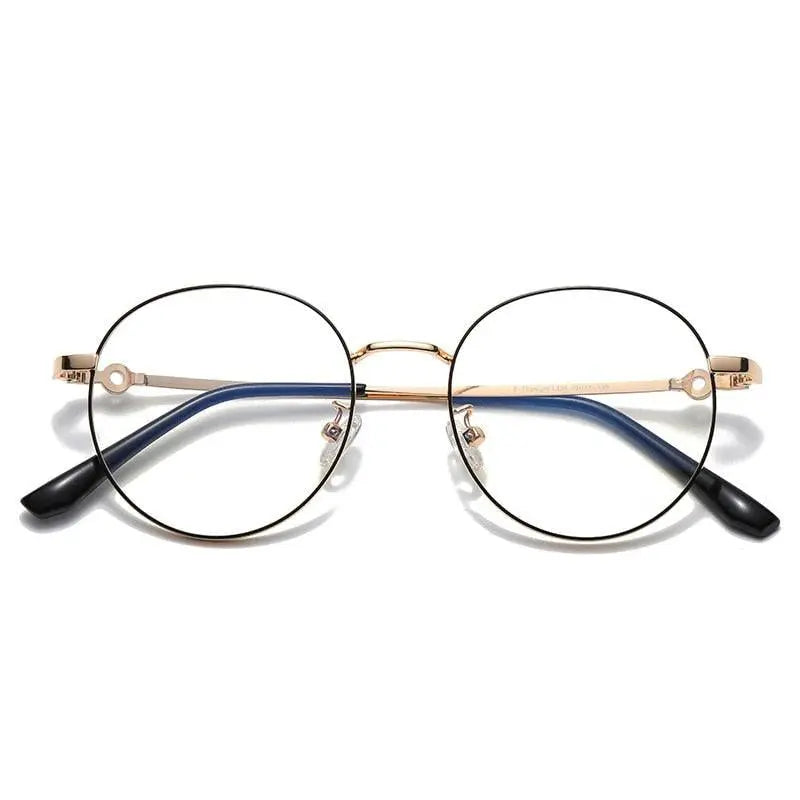 Unisex Round Full Rim Stainless Steel Prescription Glasses L225 — view 9 | Rx Spectacle