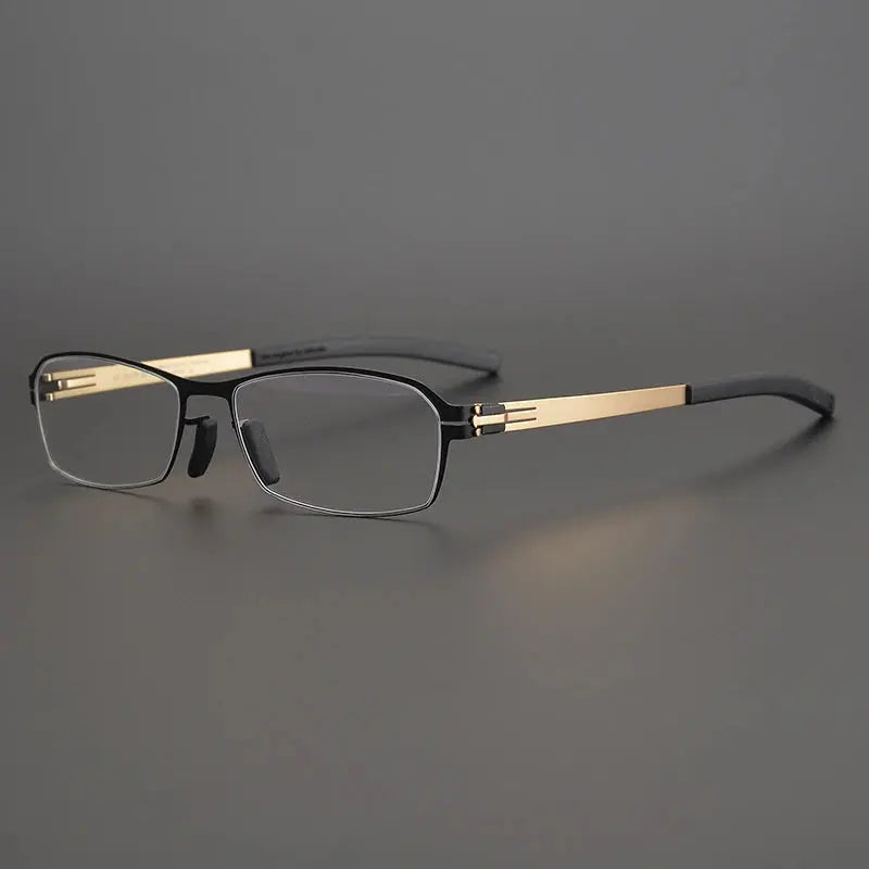 Unisex Square Semi-Rimless Stainless Steel Prescription Glasses 49006 — view 6 | Rx Spectacle