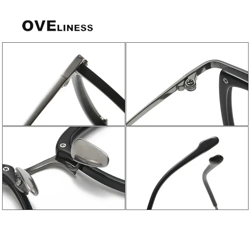 Unisex Square Full Rim Titanium Prescription Glasses Y053 — view 4 | Rx Spectacle