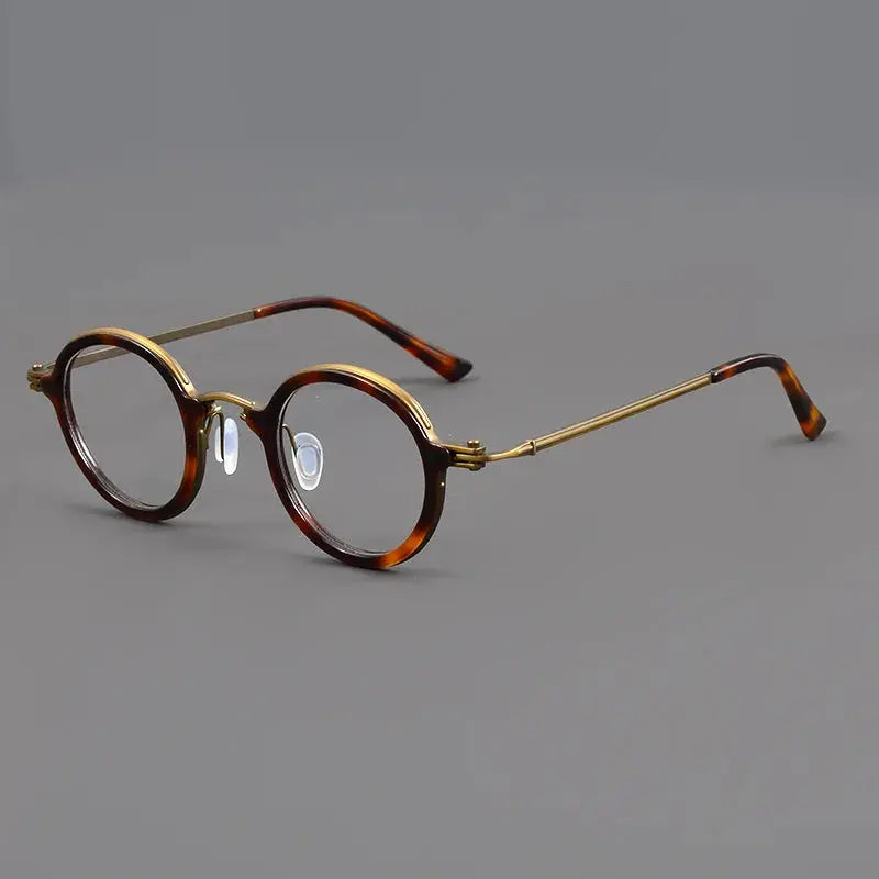 Unisex Round Full Rim Titanium Prescription Glasses 45899 — view 6 | Rx Spectacle