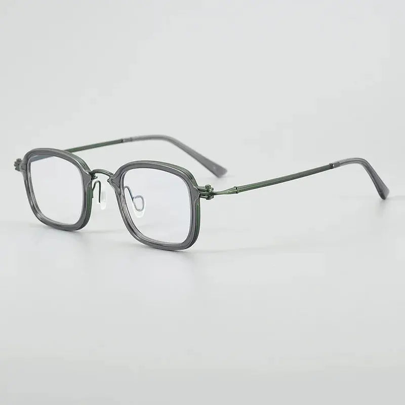Unisex Square Full Rim Titanium Oversized Prescription Glasses 95869 — view 4 | Rx Spectacle