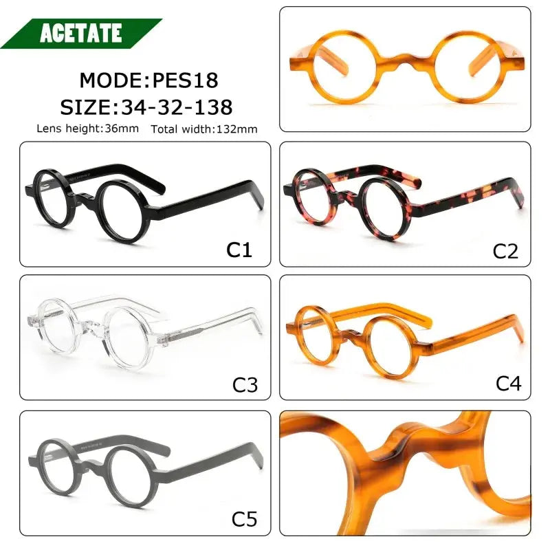 Women's Round Full Rim Acetate Prescription Glasses 74118 — view 2 | Rx Spectacle