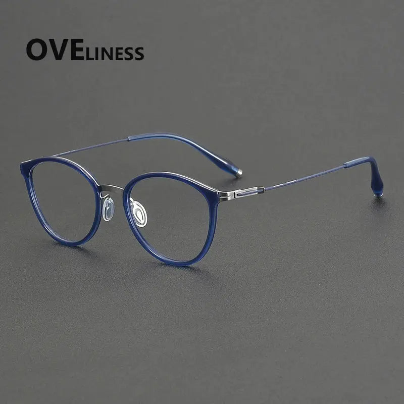 Unisex Oval Full Rim Titanium Prescription Glasses 22501 — view 5 | Rx Spectacle