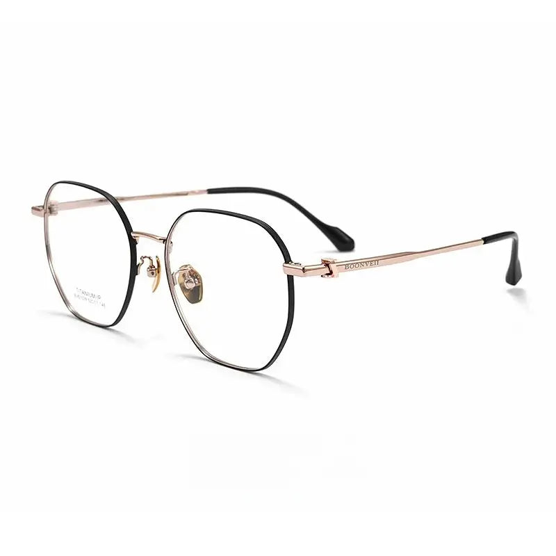 Unisex Polygon Full Rim Titanium Prescription Glasses Y61039 — view 7 | Rx Spectacle