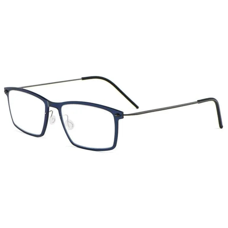 Unisex Square Full Rim Titanium Screwless Prescription Glasses 6544ND — view 3 | Rx Spectacle