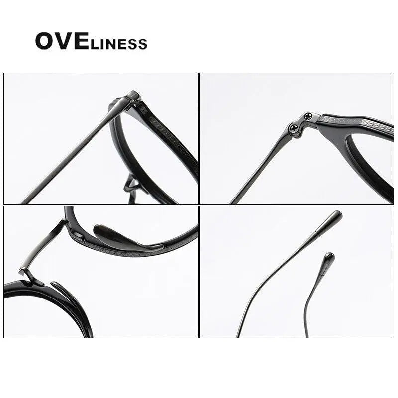 Unisex Square Full Rim Titanium Oversized Prescription Glasses 1113 — view 10 | Rx Spectacle