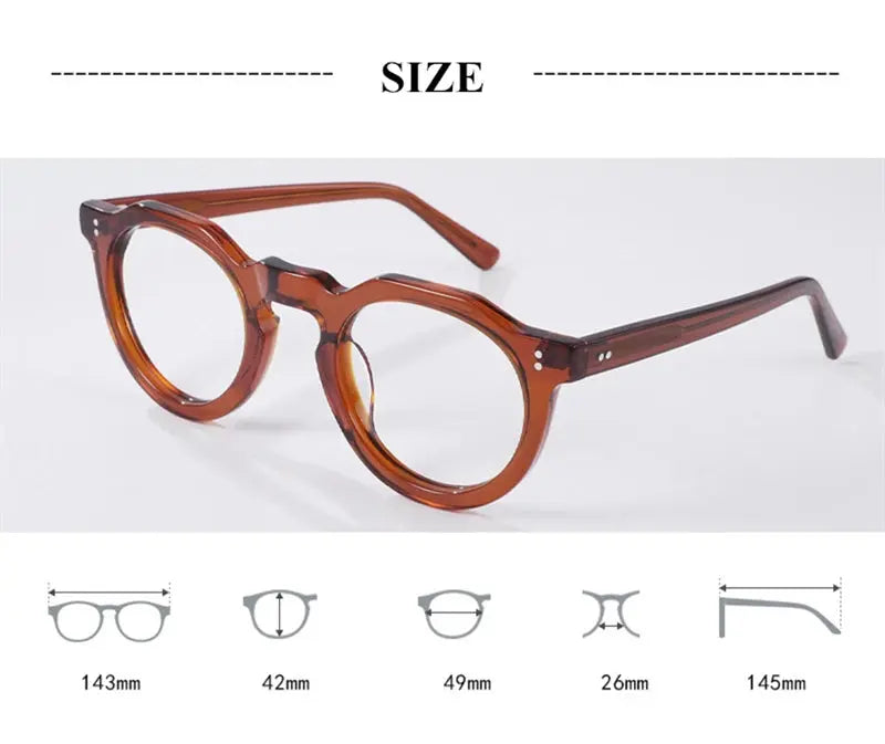 Unisex Round Full Rim Acetate Flat Top Prescription Glasses 835022 — view 2 | Rx Spectacle