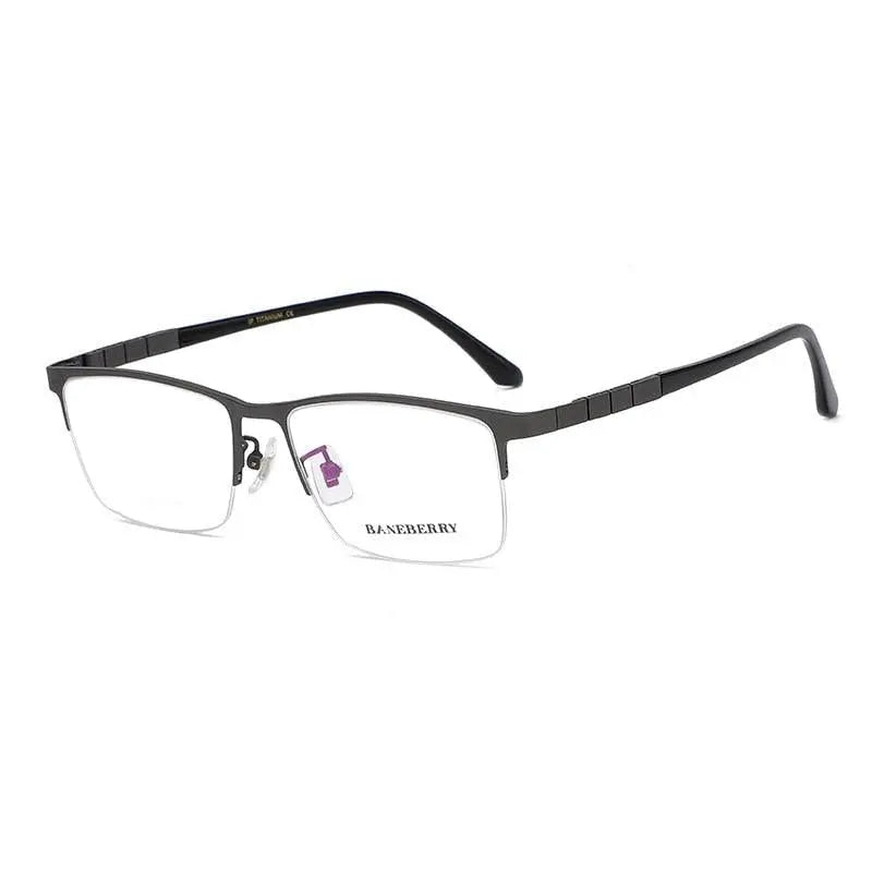 Unisex Square Semi-Rimless Titanium Prescription Glasses 71137 — view 3 | Rx Spectacle
