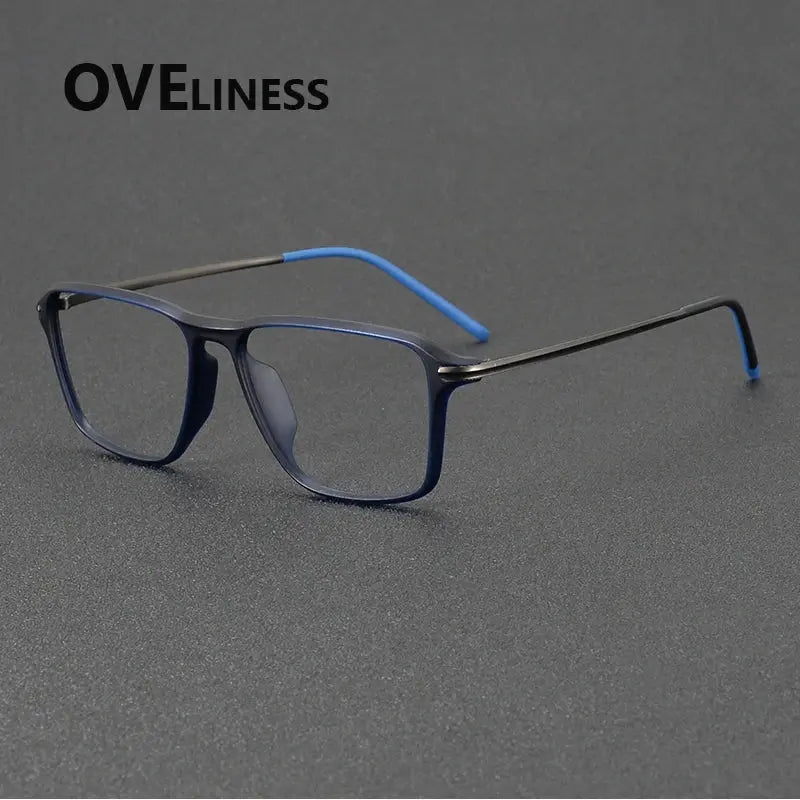Unisex Square Full Rim Titanium Prescription Glasses 92351 — view 4 | Rx Spectacle
