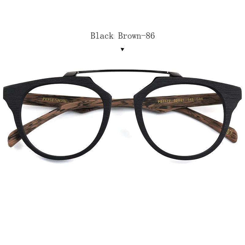 Men's Round Full Rim Titanium Double Bridge Prescription Glasses 036100 — view 5 | Rx Spectacle