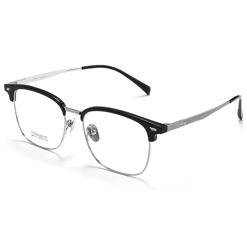 Men's Square Full Rim Titanium Oversized Prescription Glasses 726031 — view 4 | Rx Spectacle