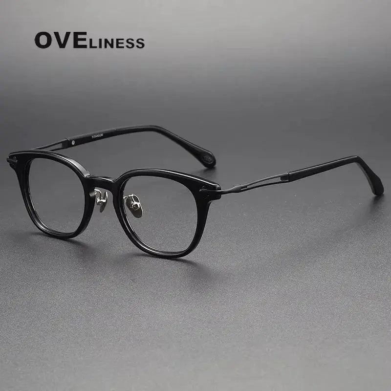Unisex Oval Full Rim Titanium Prescription Glasses 814047 — view 4 | Rx Spectacle