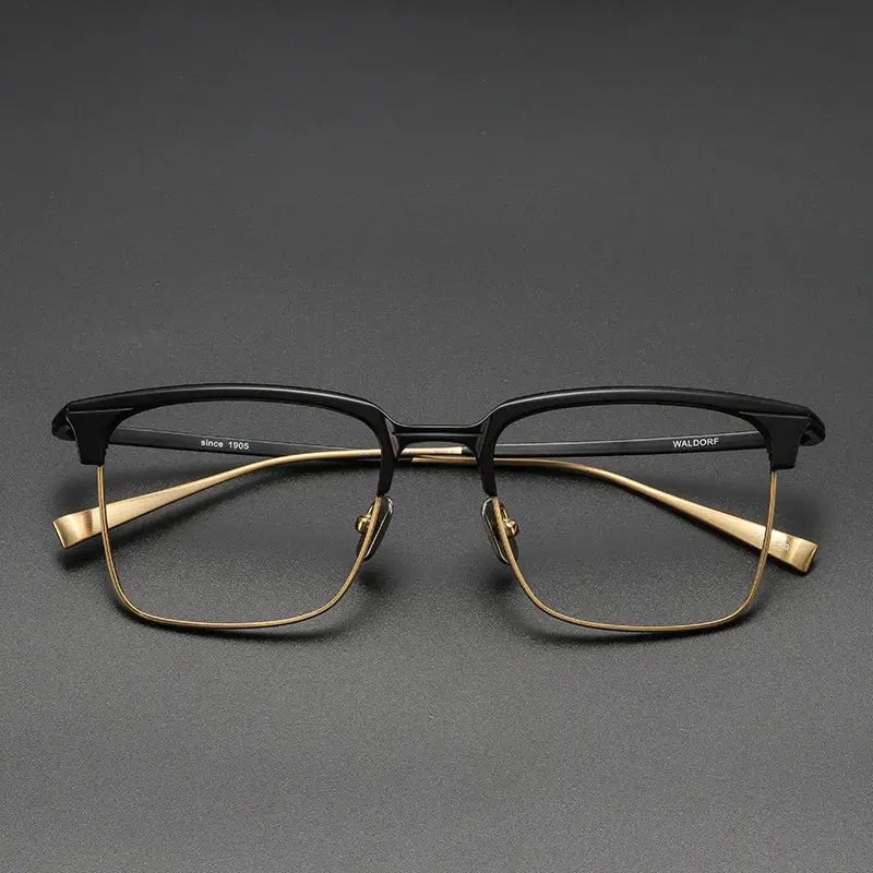 Unisex Square Full Rim Titanium Prescription Glasses 14242 — view 4 | Rx Spectacle
