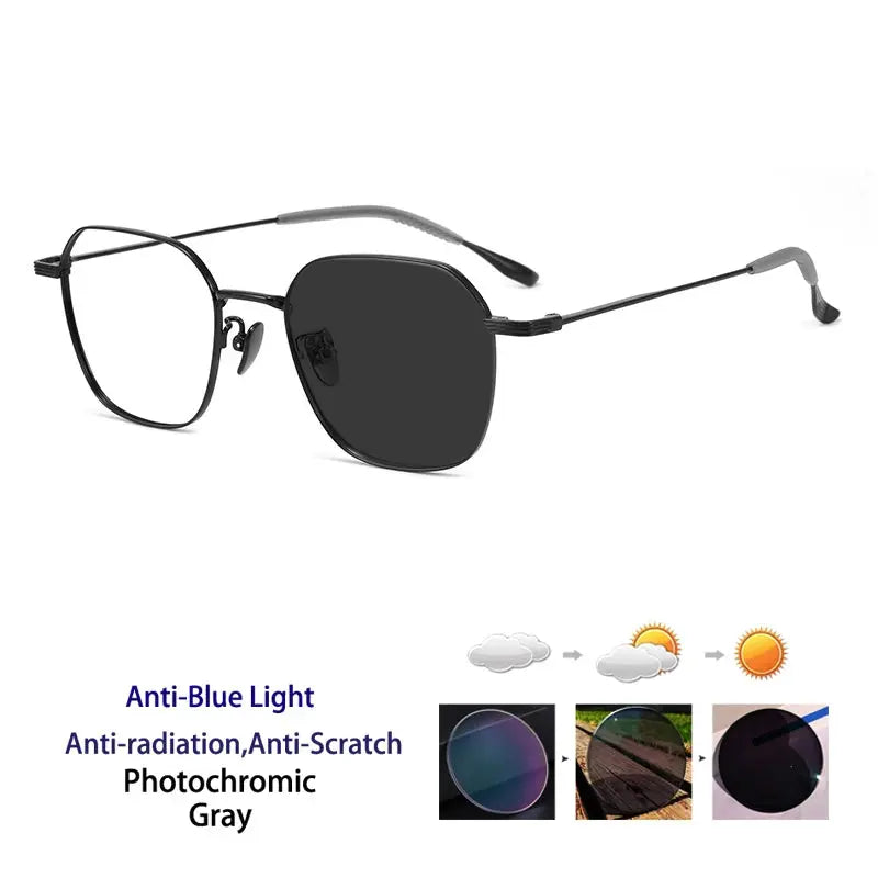 Women's Square Full Rim Titanium Prescription Glasses 214900 — view 6 | Rx Spectacle