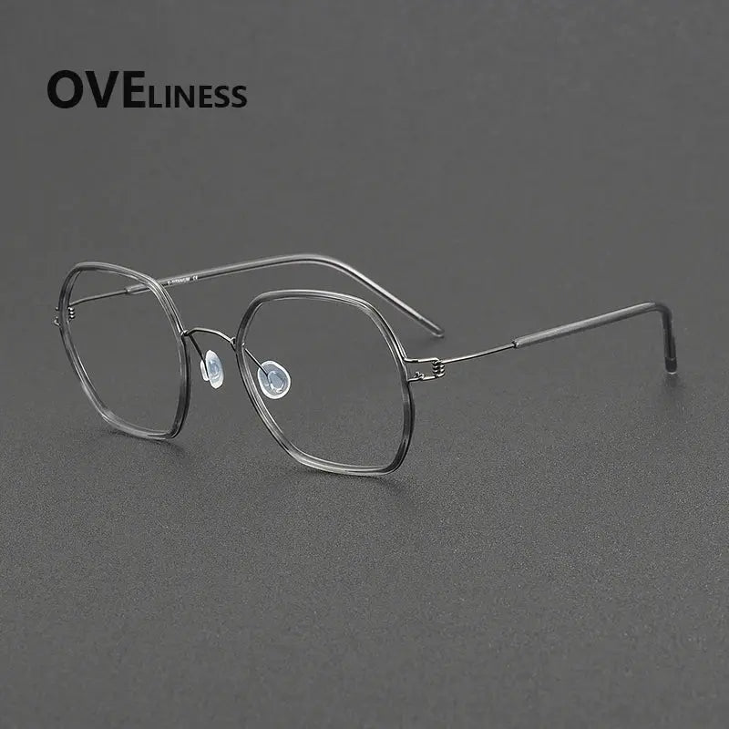 Women's Polygon Full Rim Titanium Prescription Glasses 381044 — view 6 | Rx Spectacle