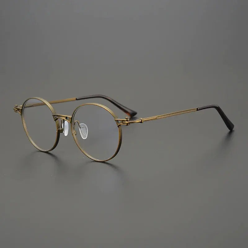 Men's Round Full Rim Titanium Oversized Prescription Glasses 75891 — view 3 | Rx Spectacle