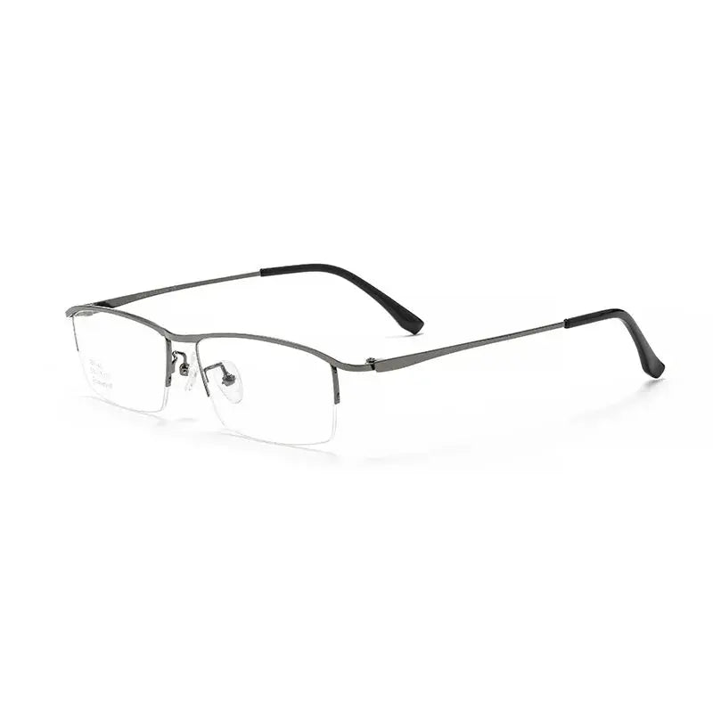 Unisex Square Semi-Rimless Titanium Prescription Glasses 855170 — view 6 | Rx Spectacle