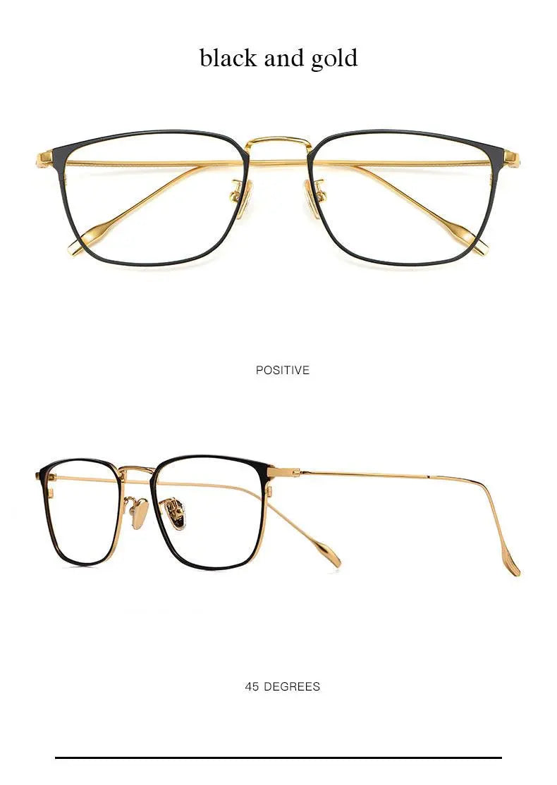 Men's Square Full Rim Titanium Prescription Glasses W8083 — view 11 | Rx Spectacle