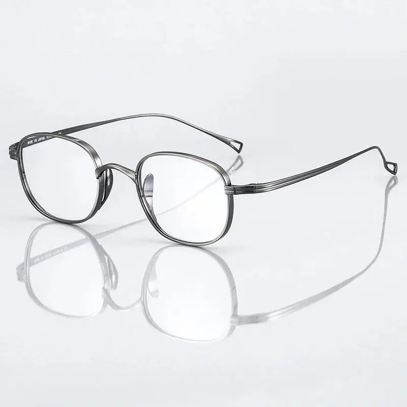Unisex Round Full Rim Titanium Prescription Glasses 844144 — view 3 | Rx Spectacle