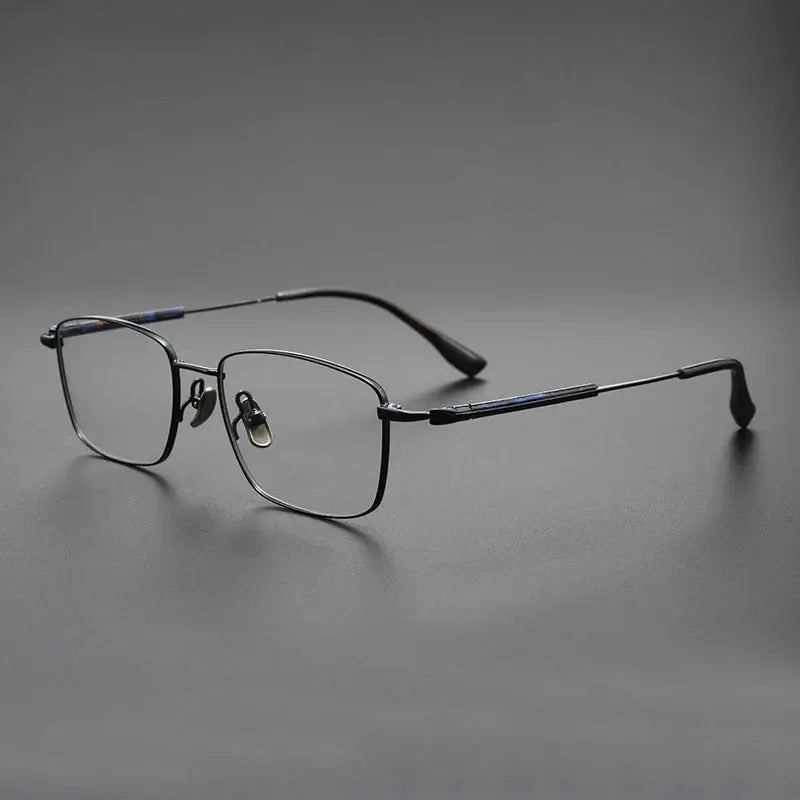 Unisex Square Full Rim Titanium Prescription Glasses 366825 — view 8 | Rx Spectacle