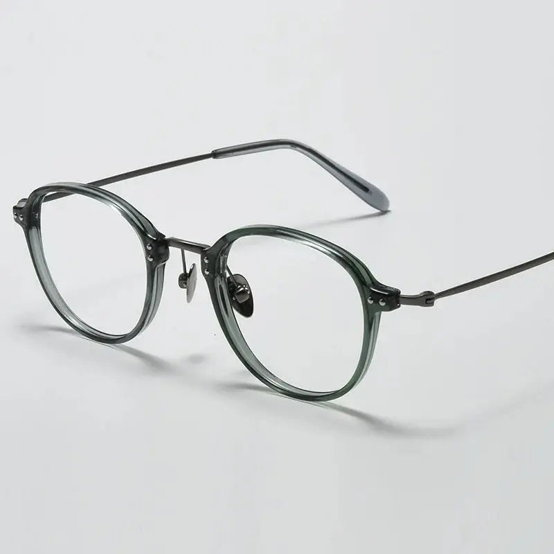Unisex Square Full Rim Titanium Prescription Glasses 366033 — view 5 | Rx Spectacle