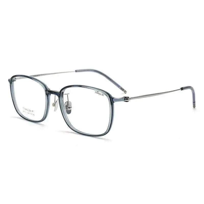Unisex Square Full Rim Titanium Prescription Glasses L9112 — view 11 | Rx Spectacle