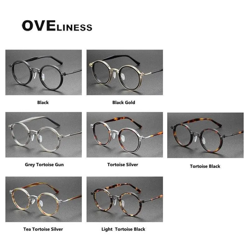 Unisex Round Full Rim Titanium Prescription Glasses 5862 — view 9 | Rx Spectacle