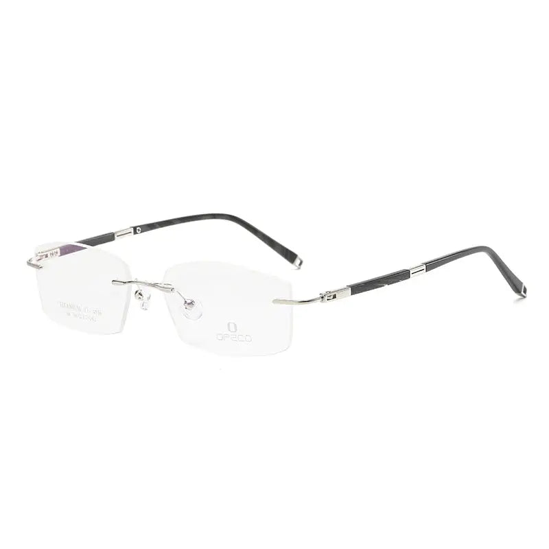 Women's Square Rimless Titanium Prescription Glasses 20631 — view 5 | Rx Spectacle