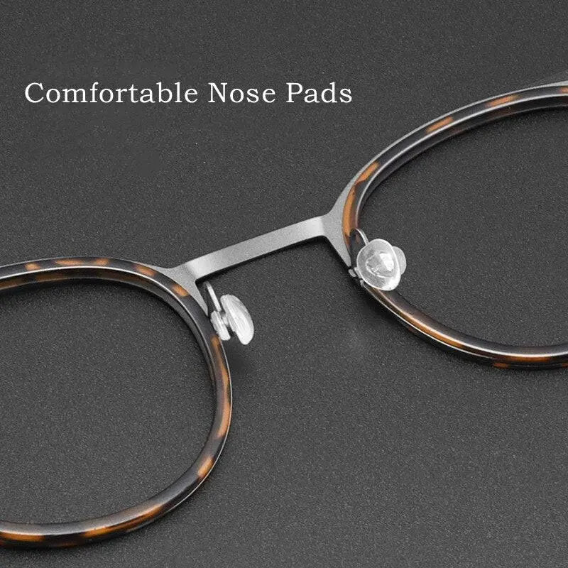 Men's Round Full Rim Titanium Screwless Prescription Glasses 9704jw — view 8 | Rx Spectacle