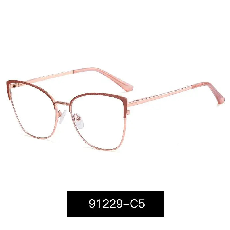 Women's Cat Eye Full Rim Alloy Prescription Glasses 91229 — view 4 | Rx Spectacle