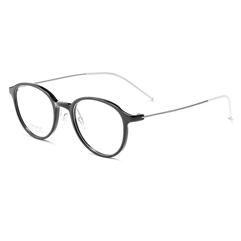 Women's Round Full Rim Titanium Prescription Glasses 58204 — view 7 | Rx Spectacle