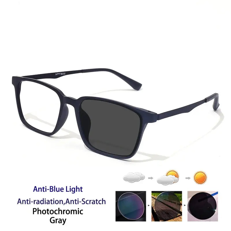 Unisex Square Full Rim Titanium Reading Glasses 722009 — view 5 | Rx Spectacle