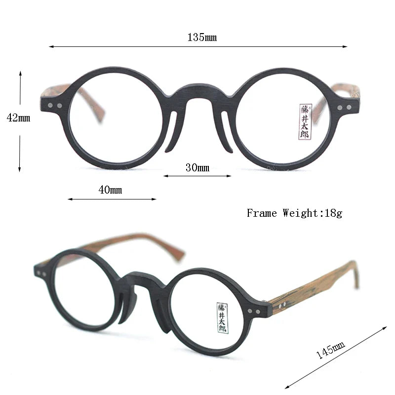Women's Round Full Rim Wood Prescription Glasses 190600 — view 2 | Rx Spectacle