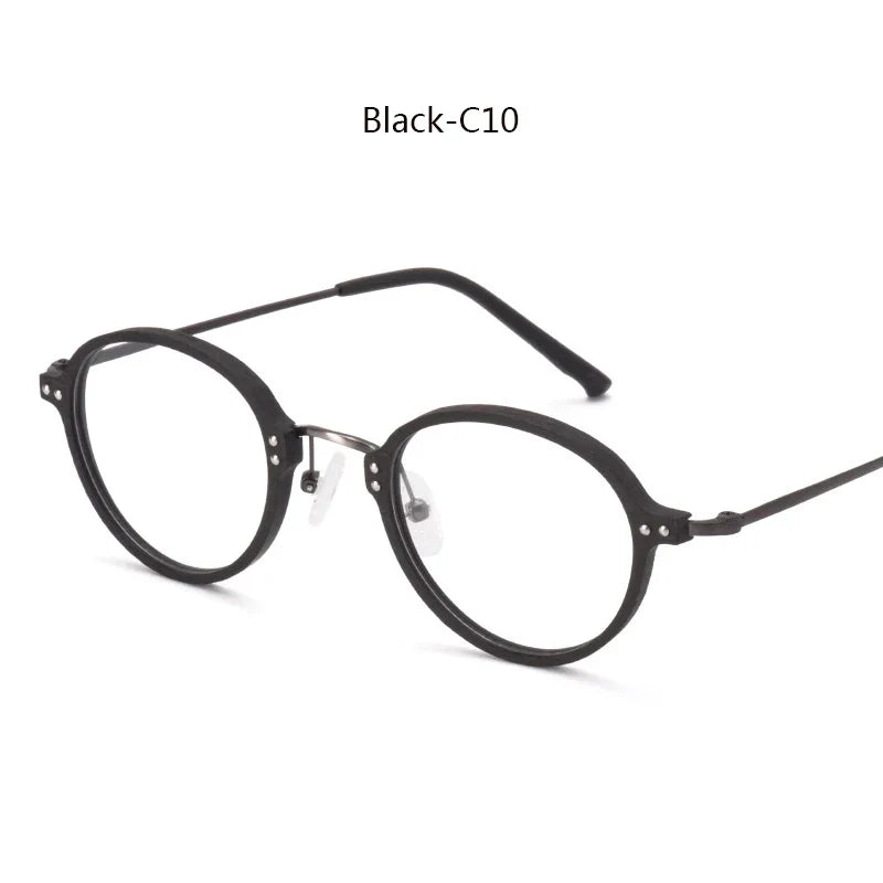 Women's Round Full Rim Titanium Prescription Glasses 810300 — view 6 | Rx Spectacle