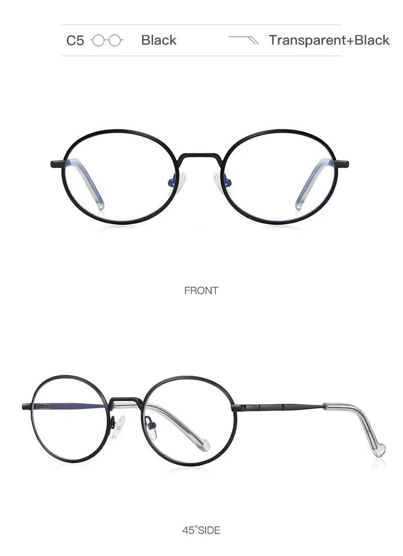 Women's Round Full Rim Alloy Prescription Glasses 3058 — view 17 | Rx Spectacle