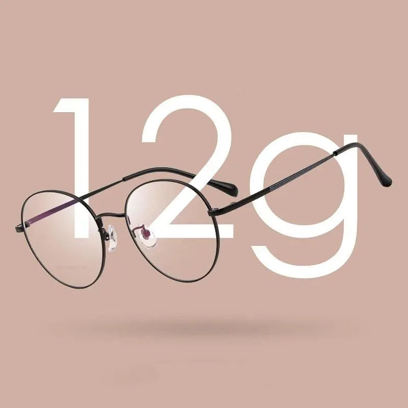 Unisex Round Full Rim Titanium Prescription Glasses 80053 — view 11 | Rx Spectacle