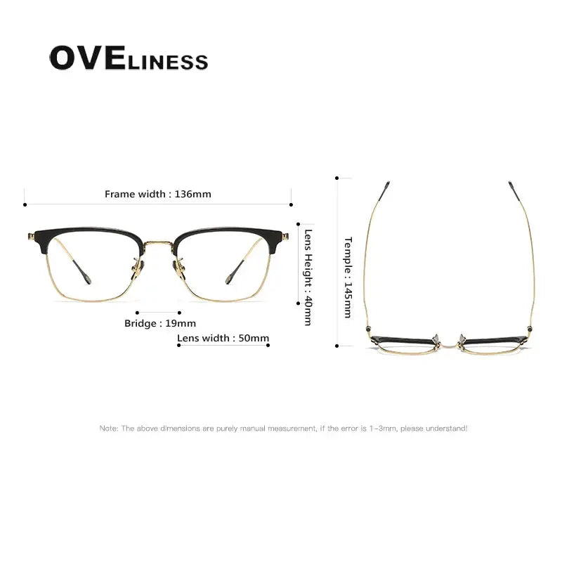 Women's Square Full Rim Titanium Prescription Glasses 380896 — view 2 | Rx Spectacle