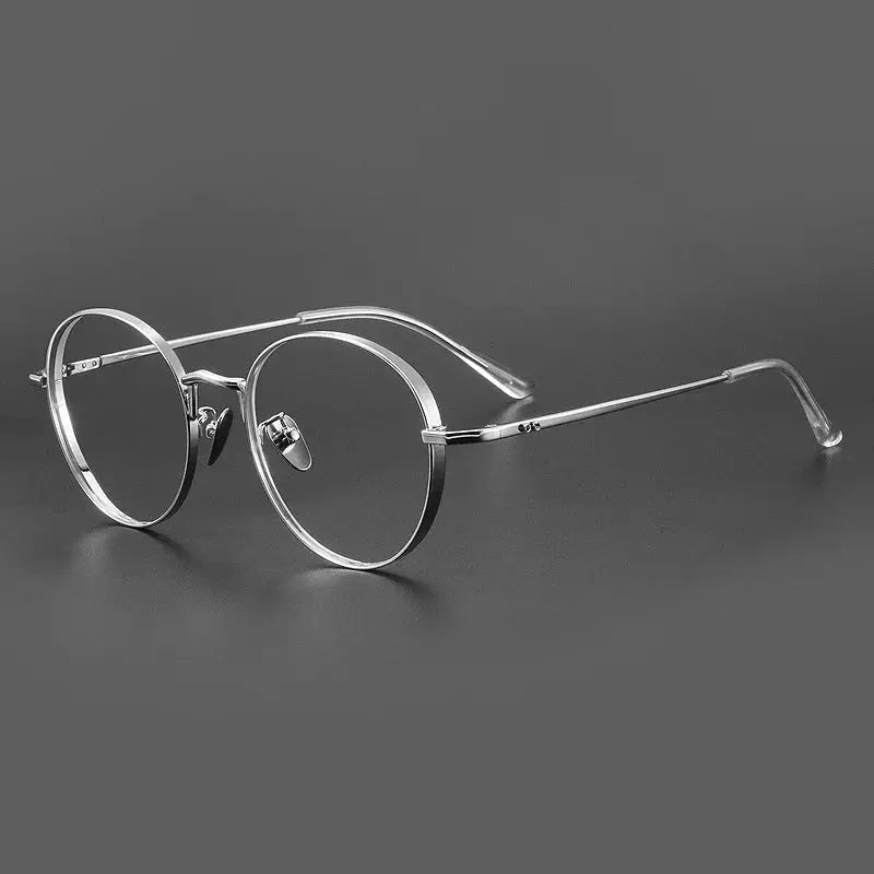 Unisex Round Full Rim Titanium Prescription Glasses 30001 — view 3 | Rx Spectacle